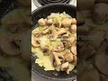 Mushrooms with Parmesan red pepper butter sauce.