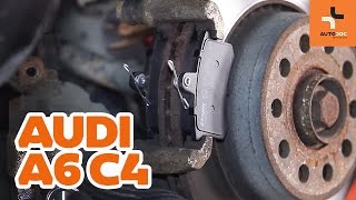 Urmăriți un ghid video despre montare Placute frana AUDI A6 (4A, C4)