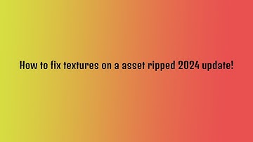 How to fix textures on a 2024 asset ripped update! | Unity