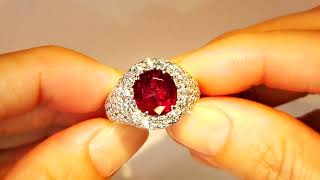 Famous Unheated Kashmir Trapiche Ruby Ring at 5.26 carats by Kat Florence. KF07012 Profile