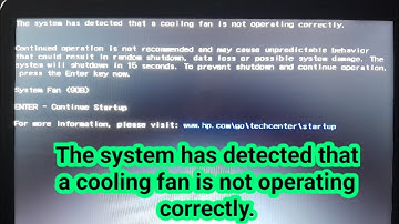 system has detected that a cooling fan is not operating correctly. #hp #dell #lenovo #pc