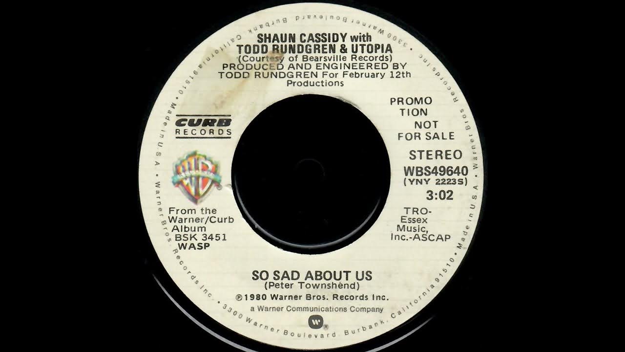 Shaun Cassidy with Todd Rundgren & Utopia "So Sad About Us" YouTube