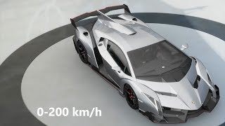Lamborghini Veneno Exterior Interior [0-200] Speed test - Forza horizon 3