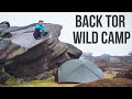 Back tor solo wild camp  a misty night on the moors  peak district