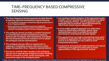 Compressive sensing meets time-frequency: An overview of recent advances