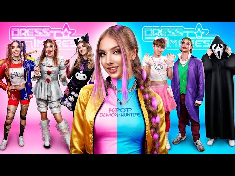 Dress to Impress для Девушек vs Парней! Мы Стали Джину и Руми из Кейпоп Охотниц На Демонов