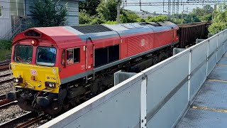 DB Class 66 passing through Kings Langley, WCML, 25/6/2024 | Boom Trainspots