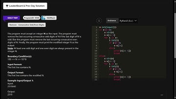 SKILLRACK | DAILY TEST || 22/10/23 ||REMOVE-CONSECUTIVE ODD/EVEN DIGITS ||PROGRAM ID 9560|C/PYTHON||