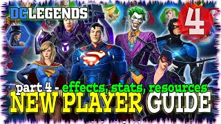 Explaining Buffs/Debuffs & Gear Stats & Game Resources!! DC LEGENDS New Player Guide Ep 4