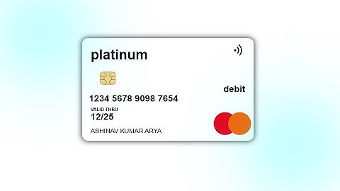 Mastercard using HTML and CSS | Debit Card #htmlcss #htmltutorial #viralvideos #csshovereffect