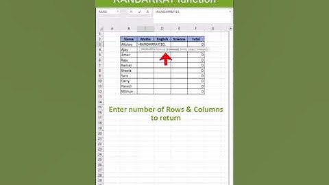 How to generate random numbers in excel | Randarray formula in excel #shorts