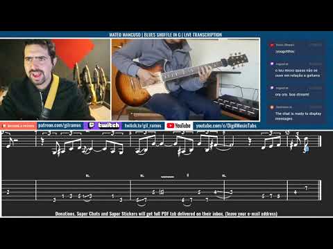 Matteo Mancuso - Blues Shuffle in G - Live Transcription - Guitar Tab Lesson