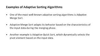 Adaptive sorting algorithm