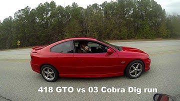 Dig run 418 GTO N/A vs 03 Cobra with 75 shot
