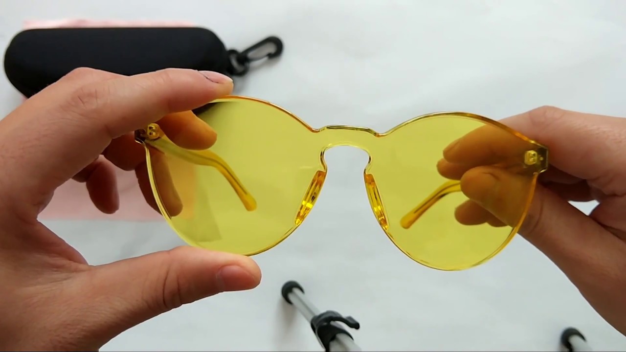 yellow transparent sunglasses