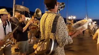 Balkan street trumpet orchestra from Poros Greece 10.7.23