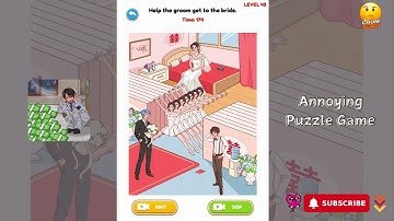 Annoying Puzzle Game - Level 43 - Help the groom get to the bridge - Gameplay Solution