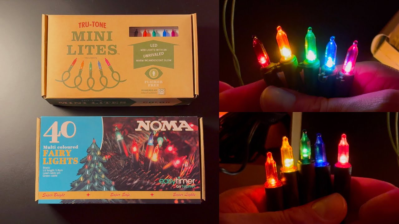 Comparing Tru Tone Mini Lites to NOMA retro LED fairy lights