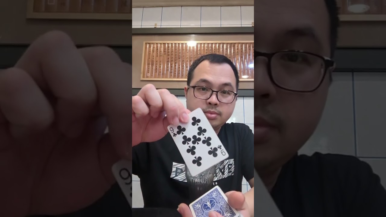 PUTTING INTO GLASS THE POKER CARD CHANGE FUNNY MAGIC TRICKS TUTORIAL 