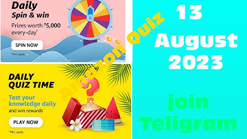 Amazon Quiz Today | 13 August 2023 | tech mental |