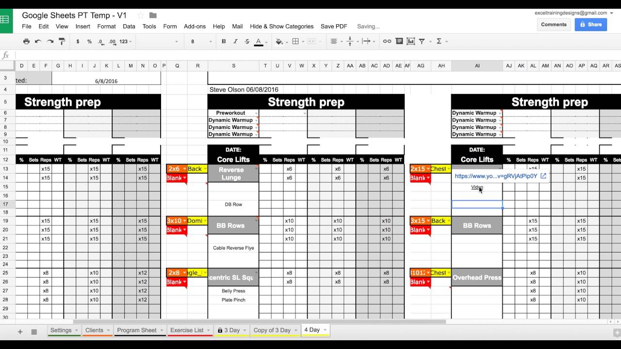 Trainingsplan Vorlage Fitness Plan Vorlage