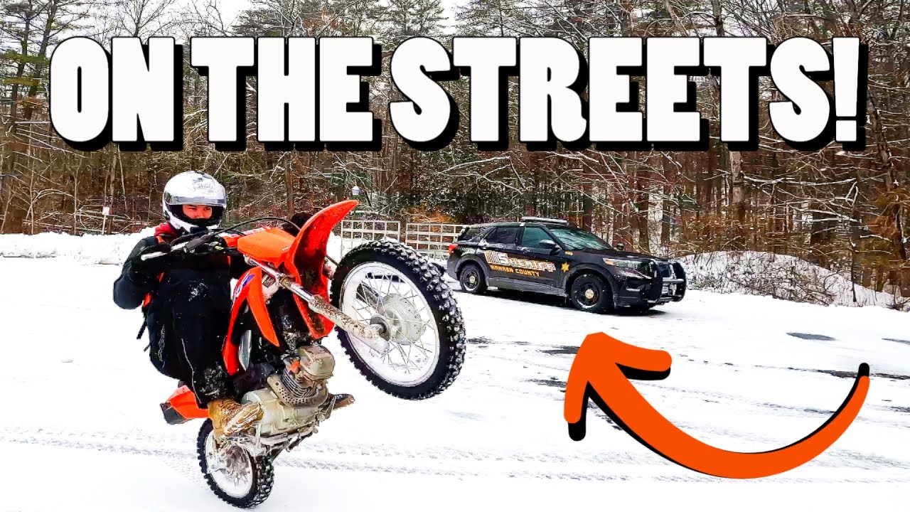 RIDING PIT BIKES ON THE STREETS! -- Lake George, NY Winter Carnival ...