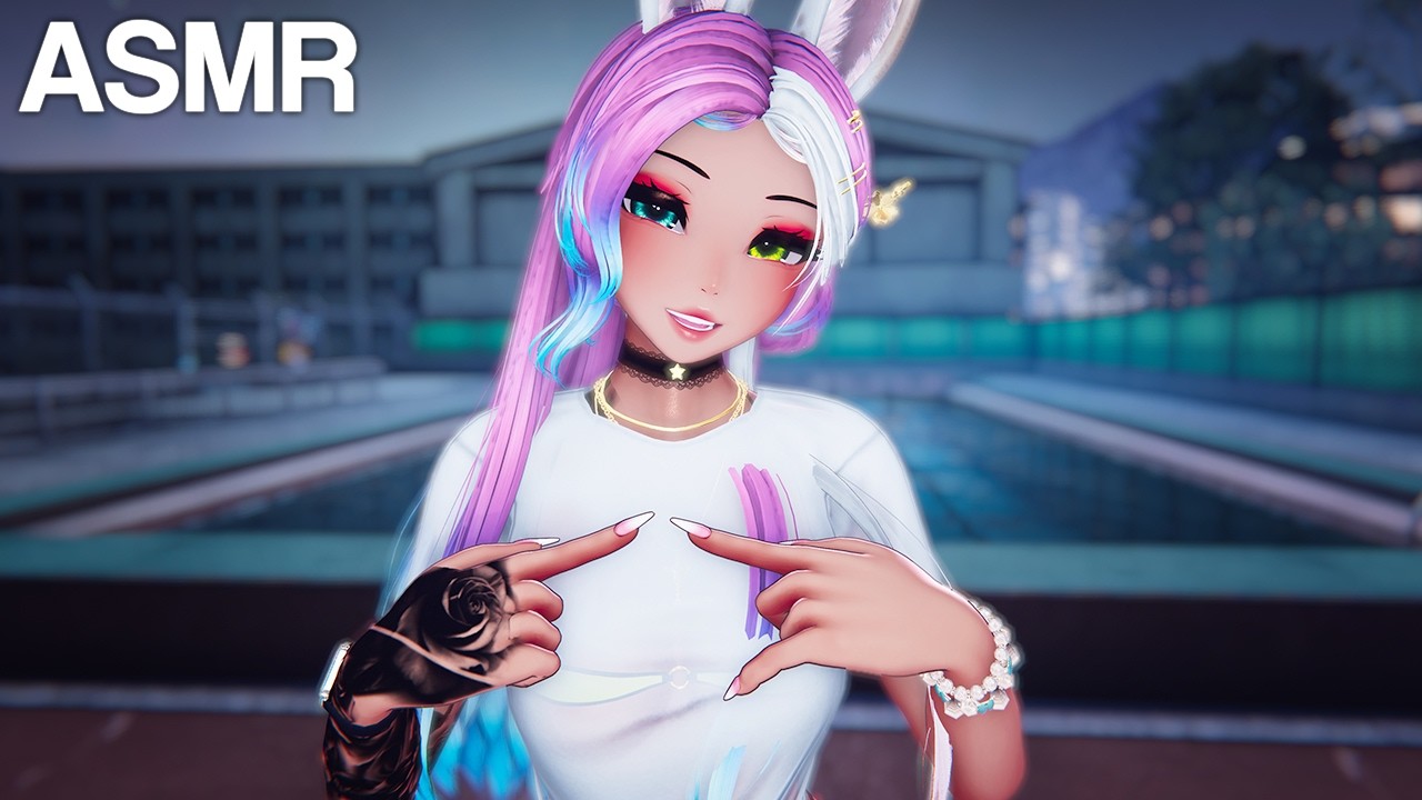 ASMR Comforting Pool Face Rubs & Whispers [3Dio] - VRChat