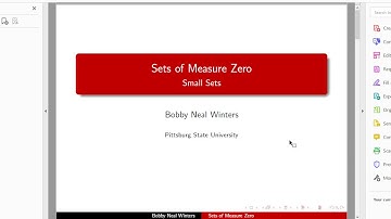 Analysis Lecture 13: Sets of Measure Zero
