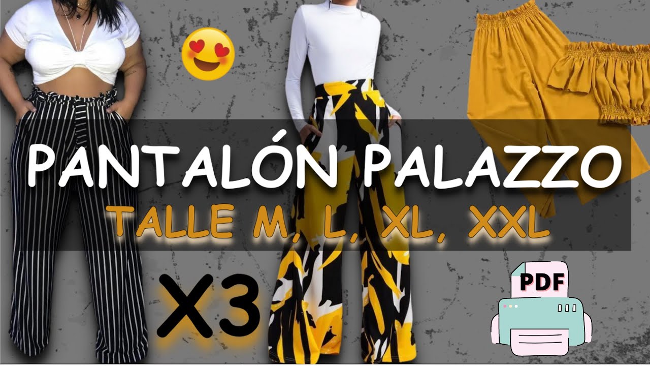 COMO REALIZAR UN PANTALON PALAZZO O PALAZZO PANTS 👖✂ |Moldes para imprimir  en #PDF🖨 - YouTube