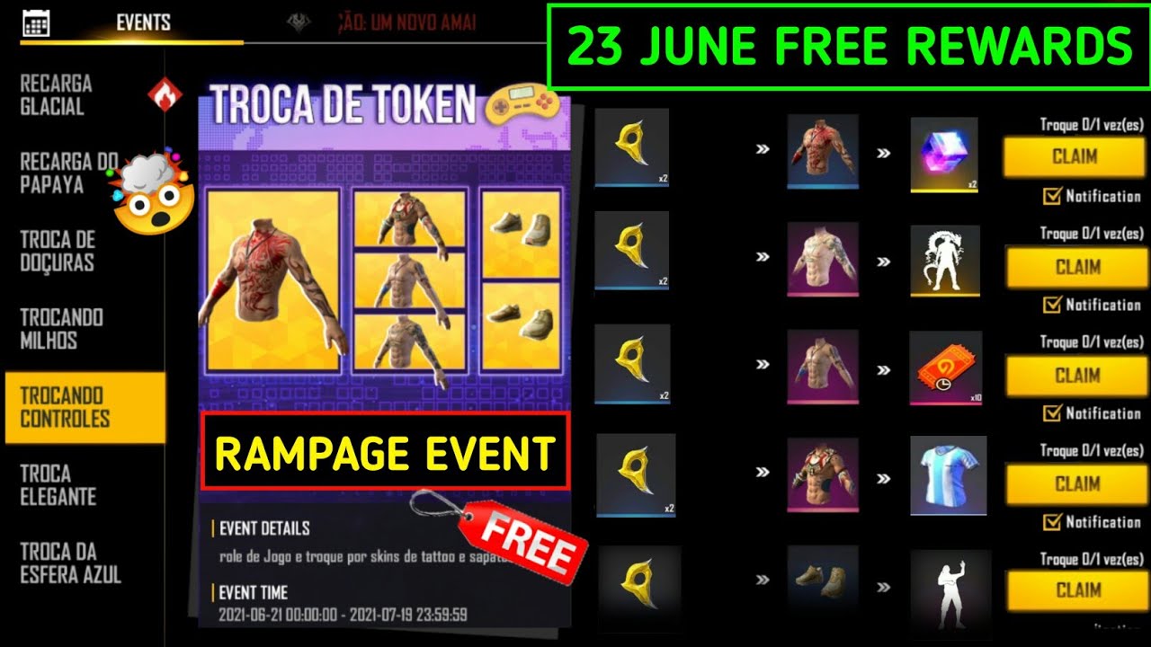 FF NEW EVENT | 23 JUNE NEW EVENT | RAMPAGE NEW EVENT TODAY | FREE FIRE NEW EVENT