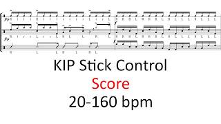 KIP stick control (score) | 20-160 bpm sheet music