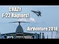 CRAZY F-22 Raptor Flybys at EAA AirVenture Oshkosh 2018! (GREAT SOUND)