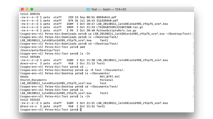 UNIX/Linux/MacOS: Copying, Moving and Deleting directories and file.