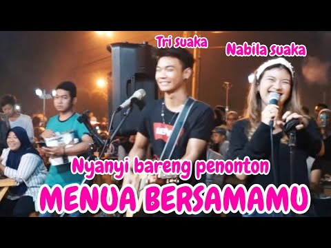 DUET ROMANTIS !!! KENANGLAH AKU - NAFF (LIRIK) LIVE AKUSTIK BY NABILA FT TRISUAKA