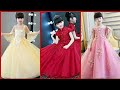 Embroidery Princess Gown Designs For kids| Luxury Shoulderless Ball Gown Designs