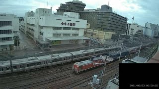 【LIVE】京都駅 JR京都線 鉄道ライブカメラ (ch2) 京都駅方面(東向き) Tokaido Main Line (JR Kyoto Line) 20210926 00:00～11:59