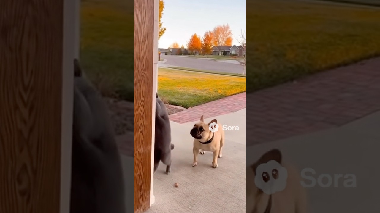 Cat and dog funny video 😂French Bulldog and Cat having fun — caught on camera!Try not to laugh 😂