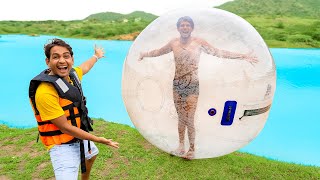 Running On Water Using Big Plastic Ball  Challenge