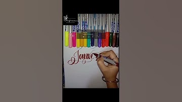 Name:-Janvi❣️|| #calligraphy #names #nameart #requestedvideo #trendingvideo #shorts #artoftheday🌈✨