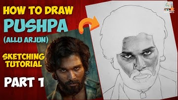 How to draw Allu Arjun, Pushpa drawing// face sketching tutorial part 1.#ytvideo #pushpa #alluarjun