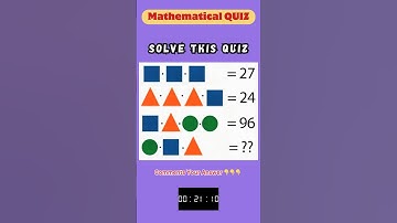 Solve This Visual Mathematical QUIZ... #quiz #puzzle #maths #games #braingames #iqtest #riddles