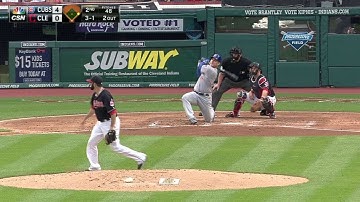 CHC@CLE: Rizzo drills a two-run homer to right