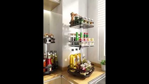 Kệ Đựng Gia Vị CHIAN Xoay 360 Độ 2 Tầng, 3 Tầng, Kệ Để Đồ Nhà Bếp Thông Minh Dáng Vuông, Tròn