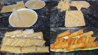 3 ways to make samosa and spring sheets and the perfect filling. #springroll #samosasheets 