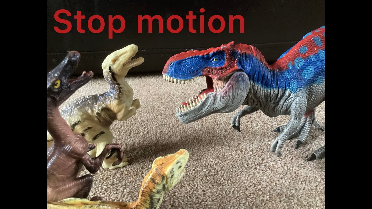 T. Rex Vs Raptors stop-motion battle! - YouTube