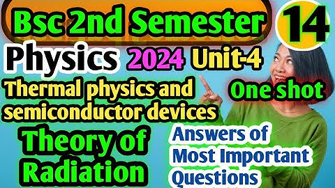 Bsc 2nd Semester/ Physics/ Important Questions 2024 Thermal Physics And Semiconductor Devices #bsc