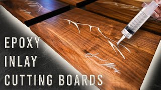 Black Walnut Epoxy Inlay Charcuterie Boards