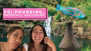 MAKING POI IN WAIMEA VALLEY & CATCHING A FISH WiTH A BROKEN POLE