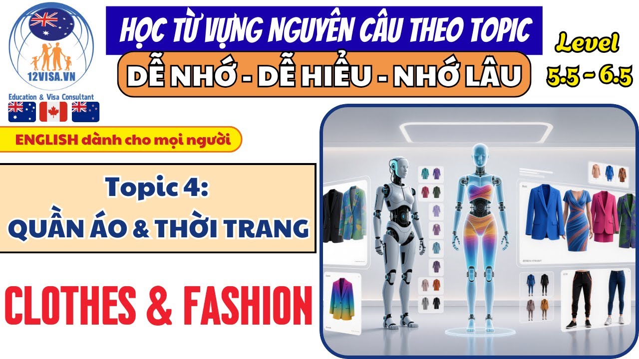 Clothes Topic IELTS 5.5 – 6.5 Vocabulary – Topic 4: Clothes and Fashion - YouTube
