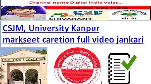 Chhatrapati shahuji Maharaj marksheet correction information Kanpur university